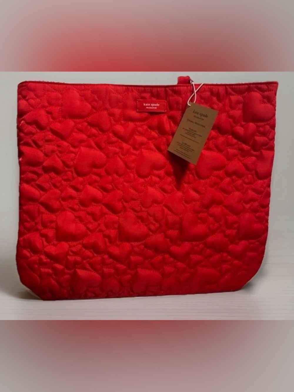 New Kate Spade Red Heart Quilted Tote Bag Limited Edition Love Shoulder Bag